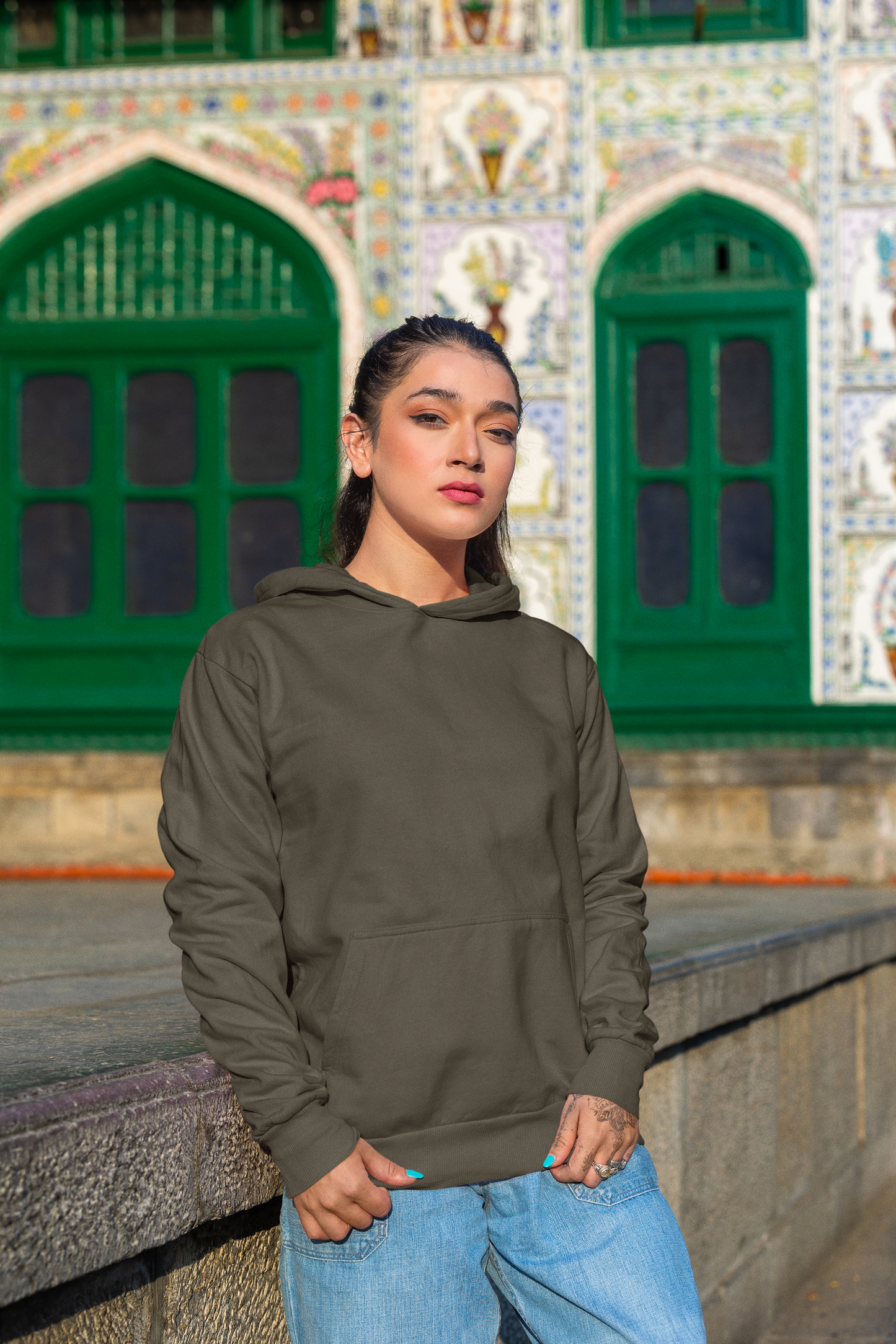 Unisex Hoodie Olive Green