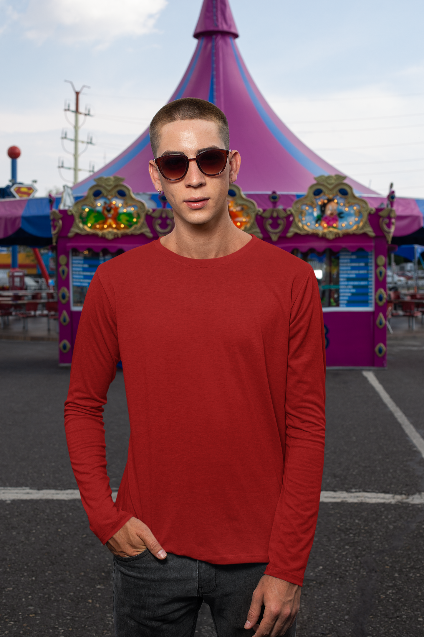 Mens Full Sleeve Tshirt Red