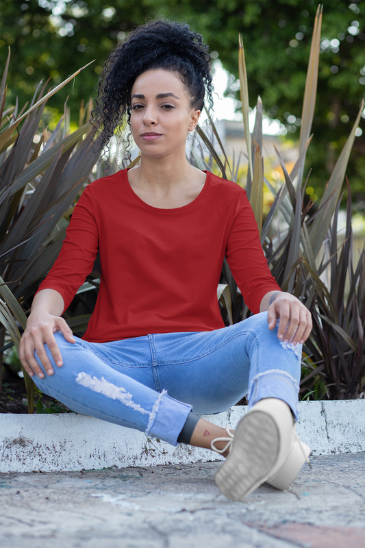 Womens Full Sleeve Tshirt Red