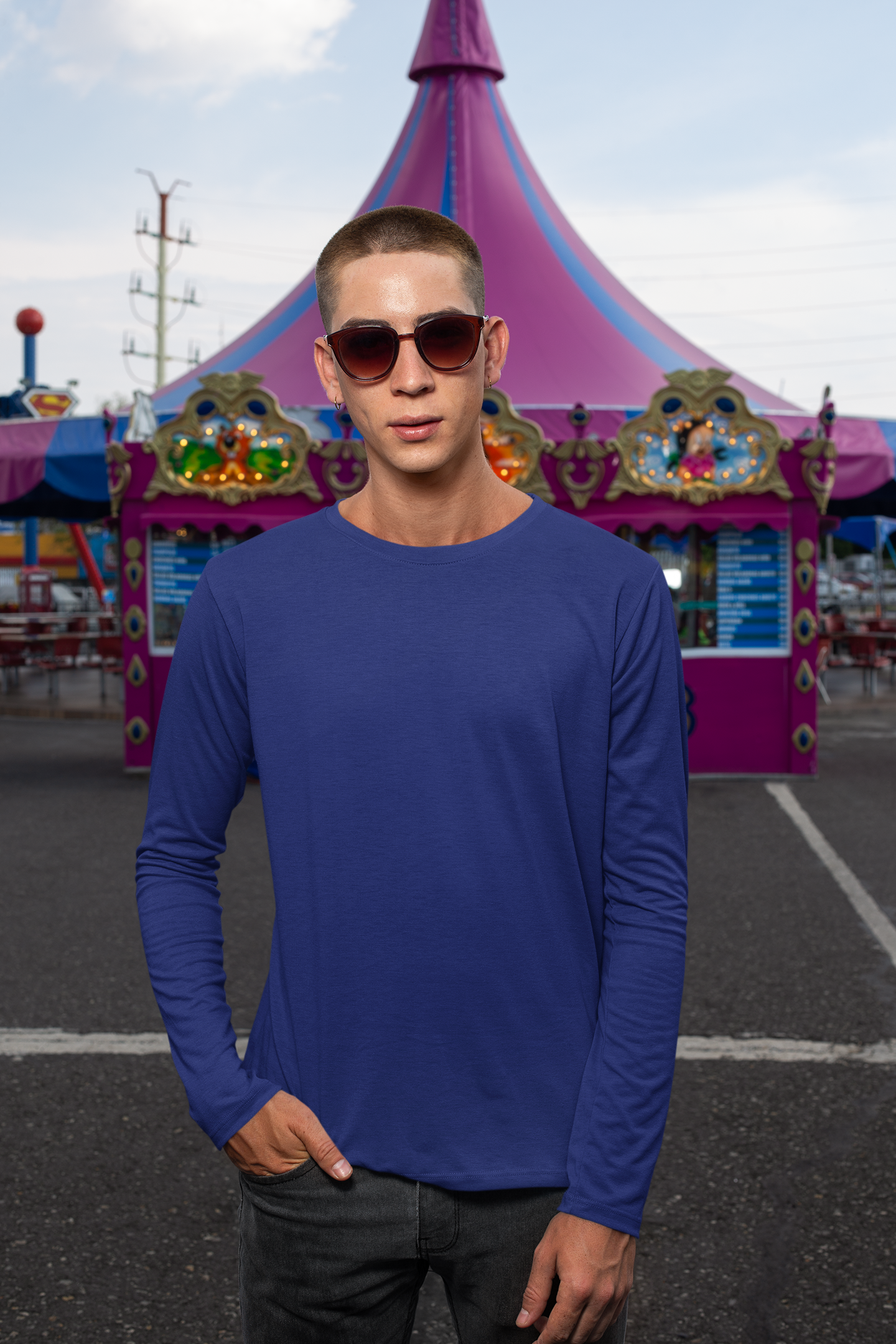 Mens Full Sleeve Tshirt Royal Blue