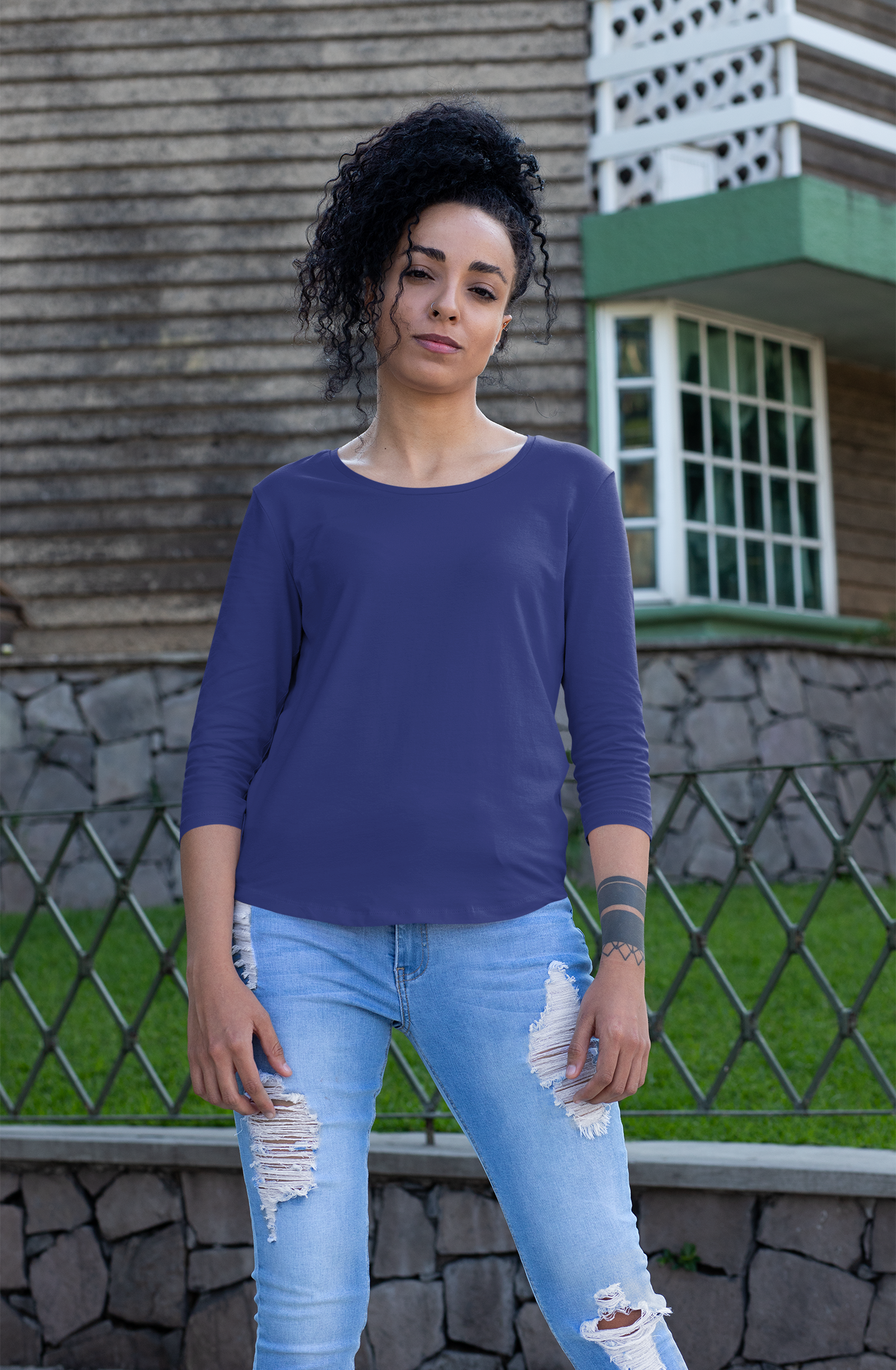 Womens Full Sleeve Tshirt Royal Blue