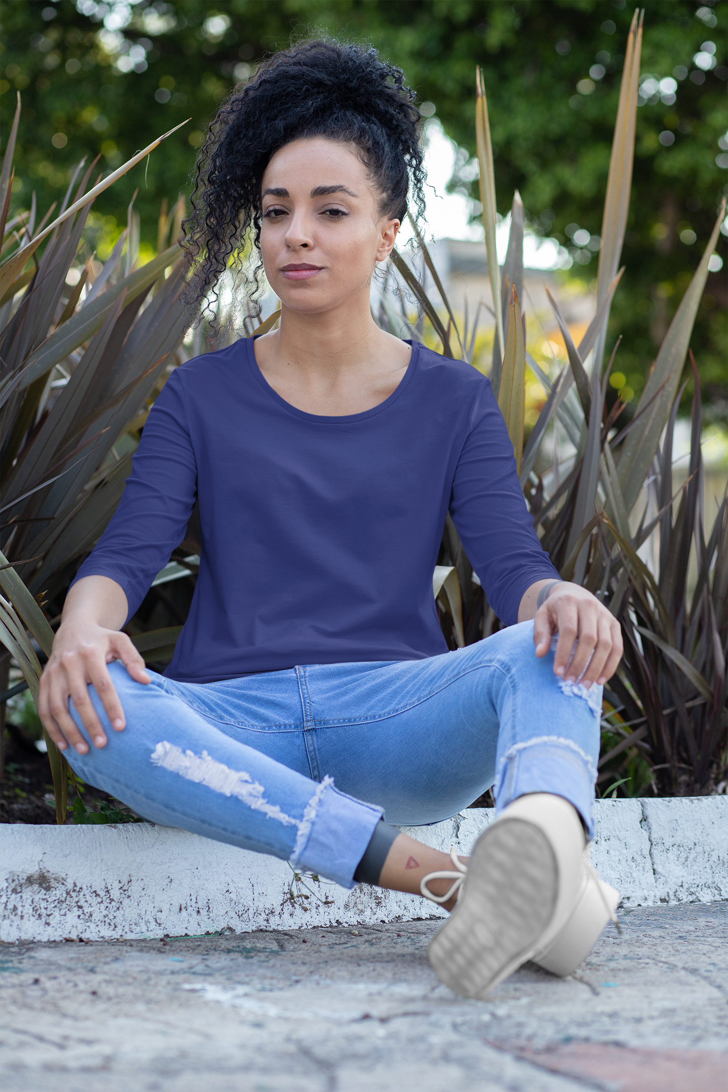 Womens Full Sleeve Tshirt Royal Blue