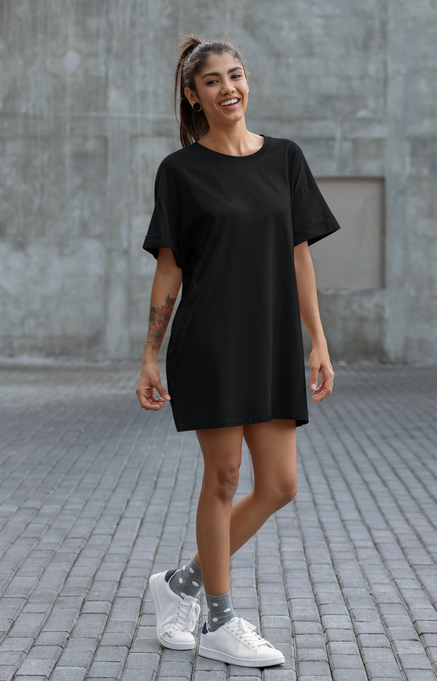 Womens Tshirt Dress Black