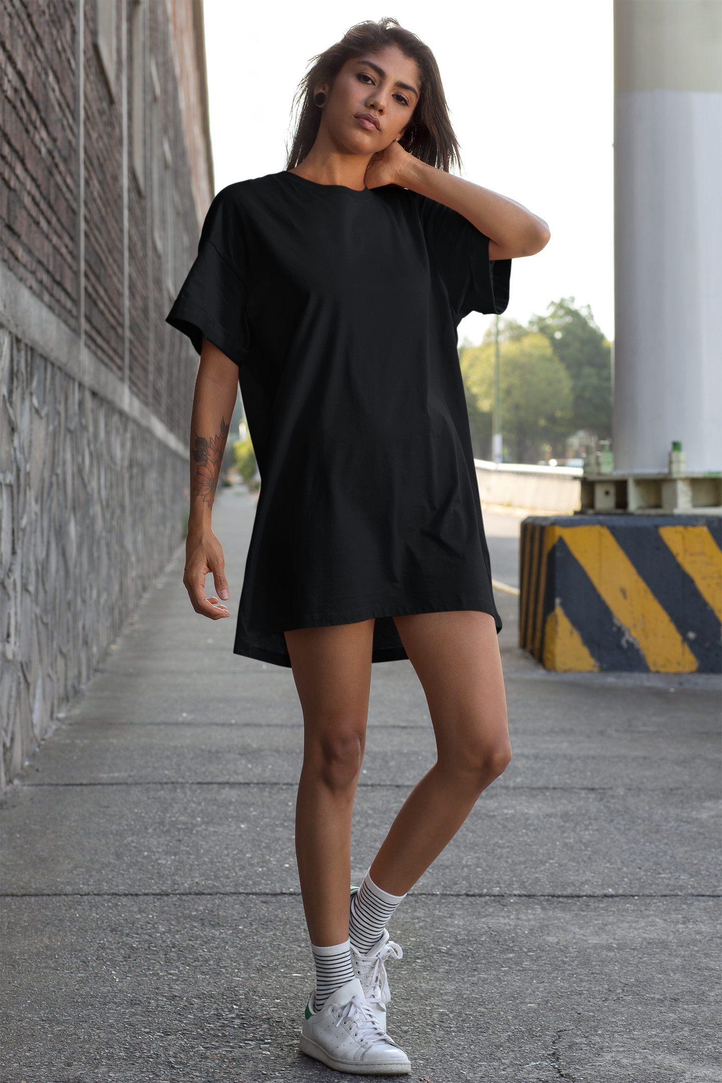 Womens Tshirt Dress Black