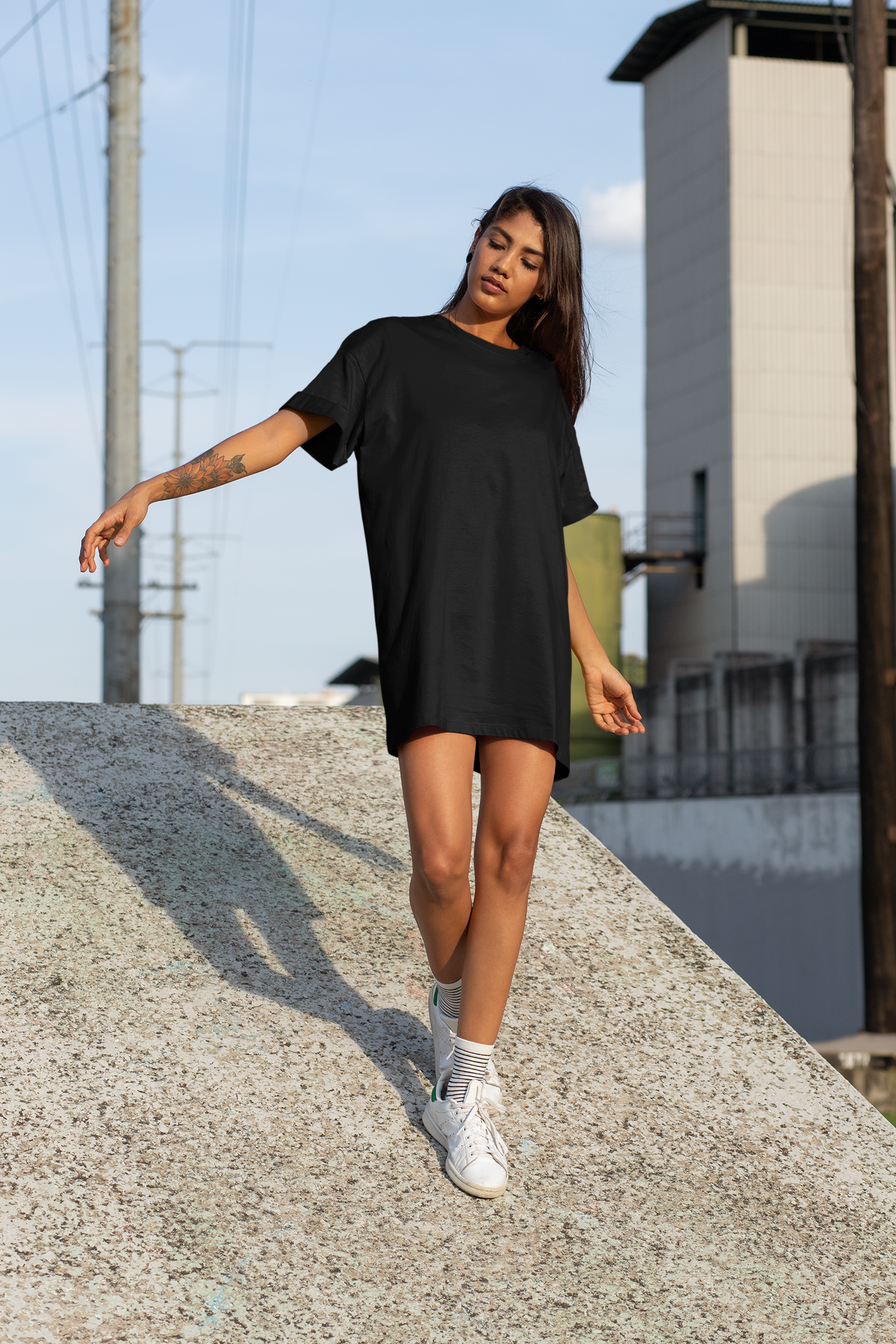 Womens Tshirt Dress Black