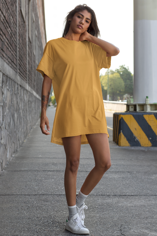 Womens Tshirt Dress Golden Yellow