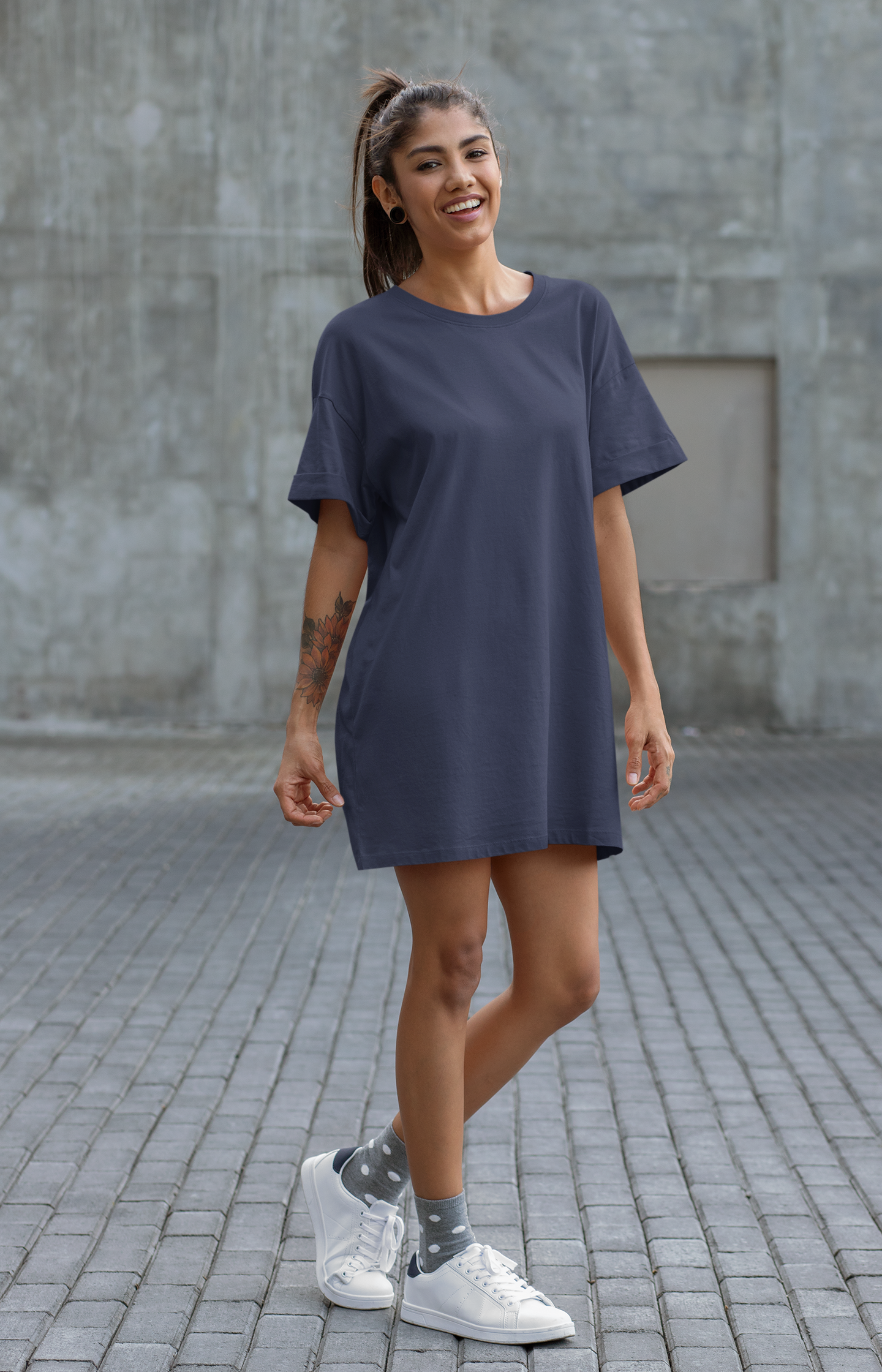 Womens Tshirt Dress Navy Blue