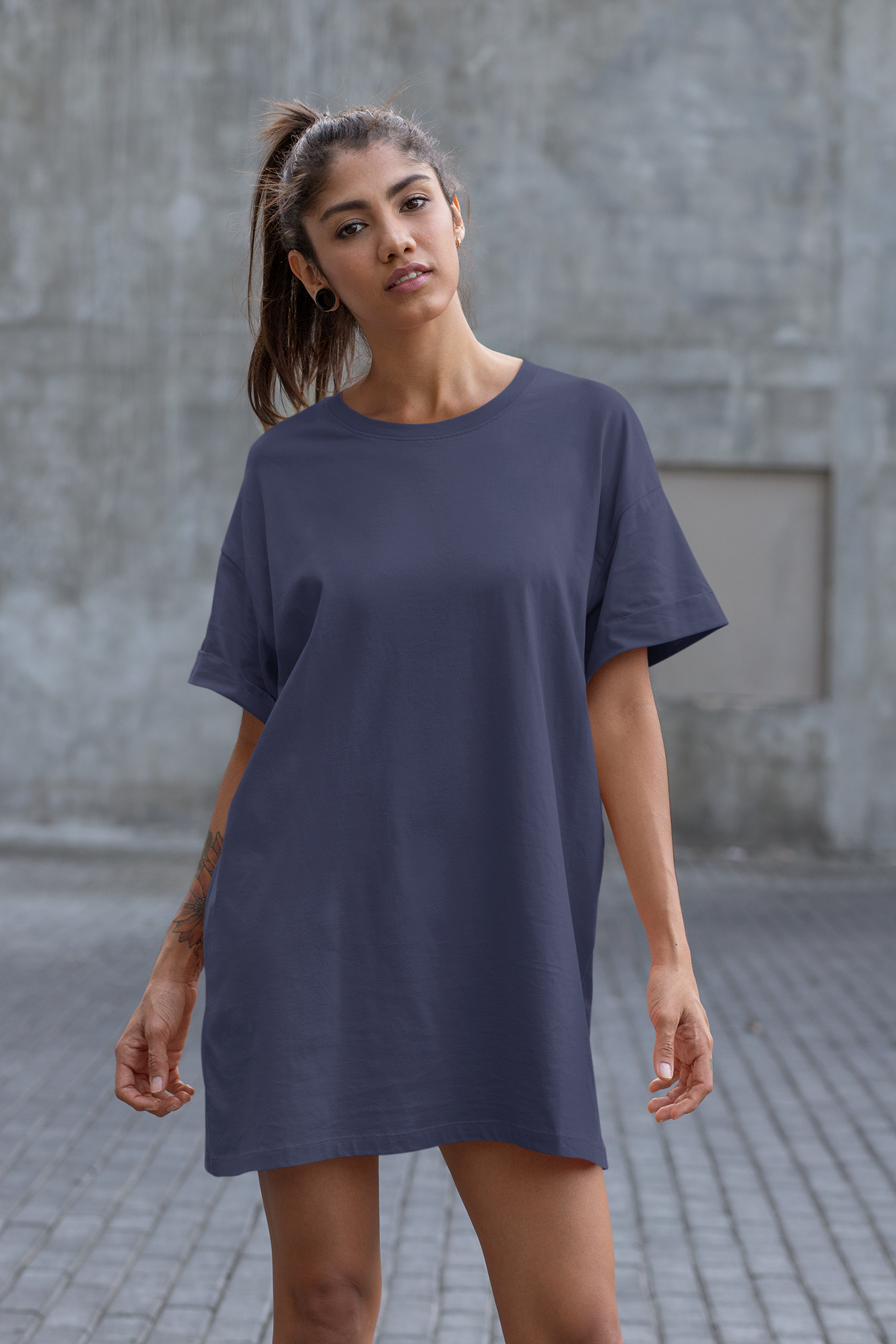 Womens Tshirt Dress Navy Blue