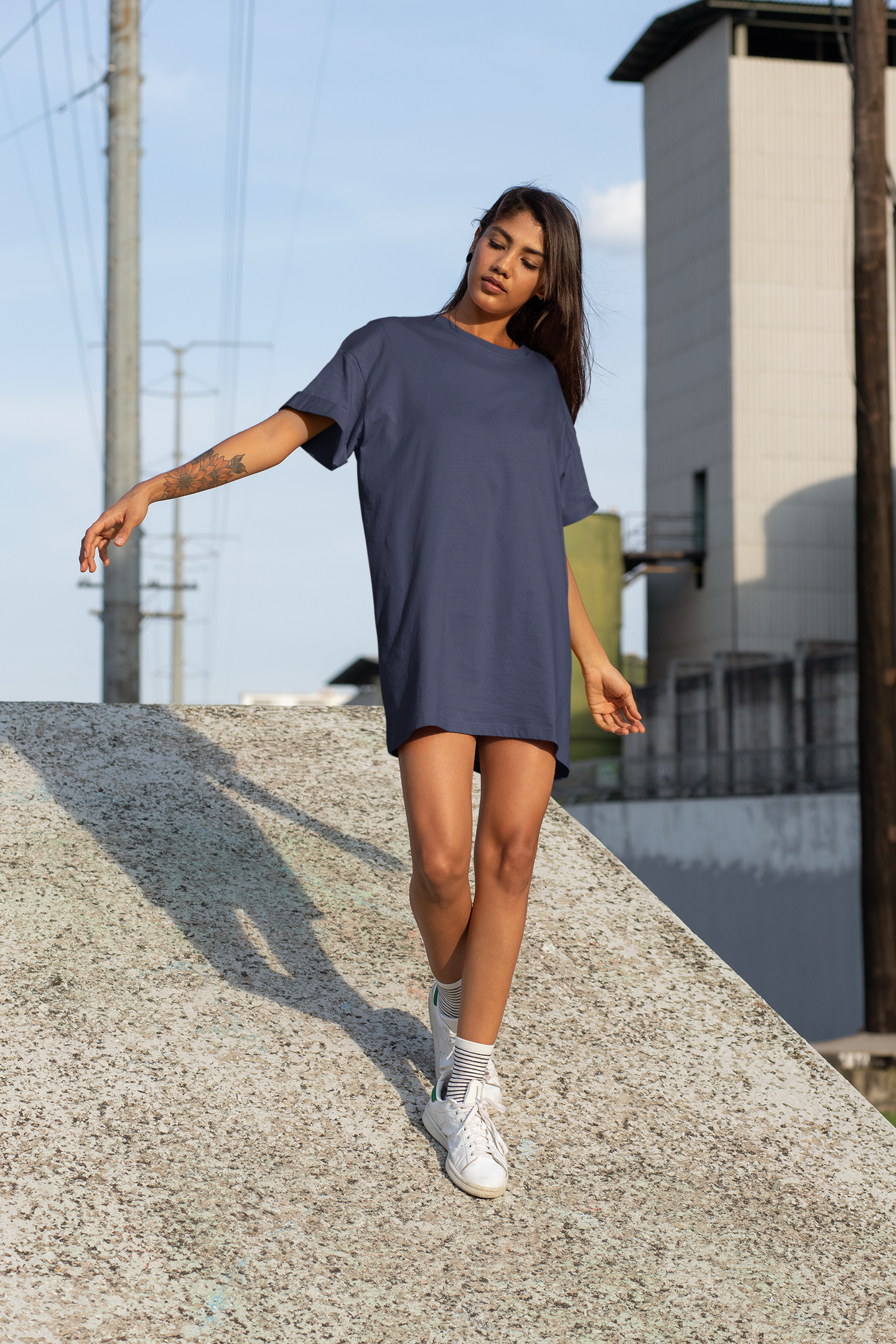 Womens Tshirt Dress Navy Blue