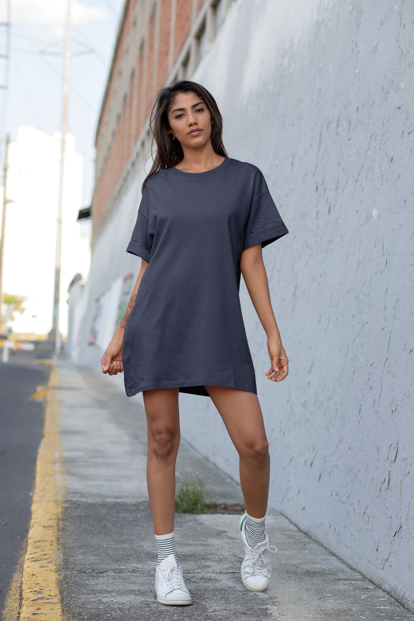 Womens Tshirt Dress Navy Blue