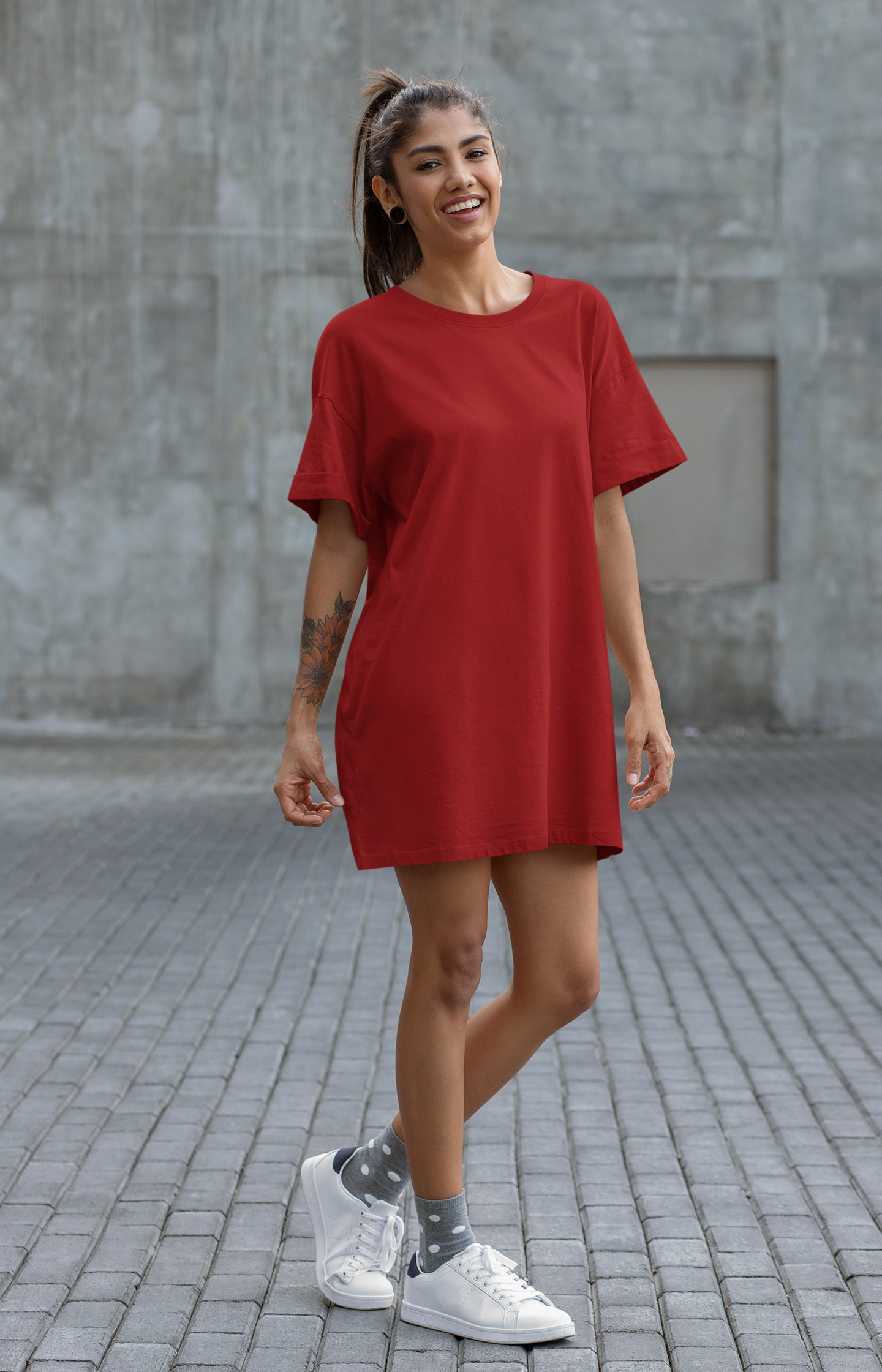 Womens Tshirt Dress Red