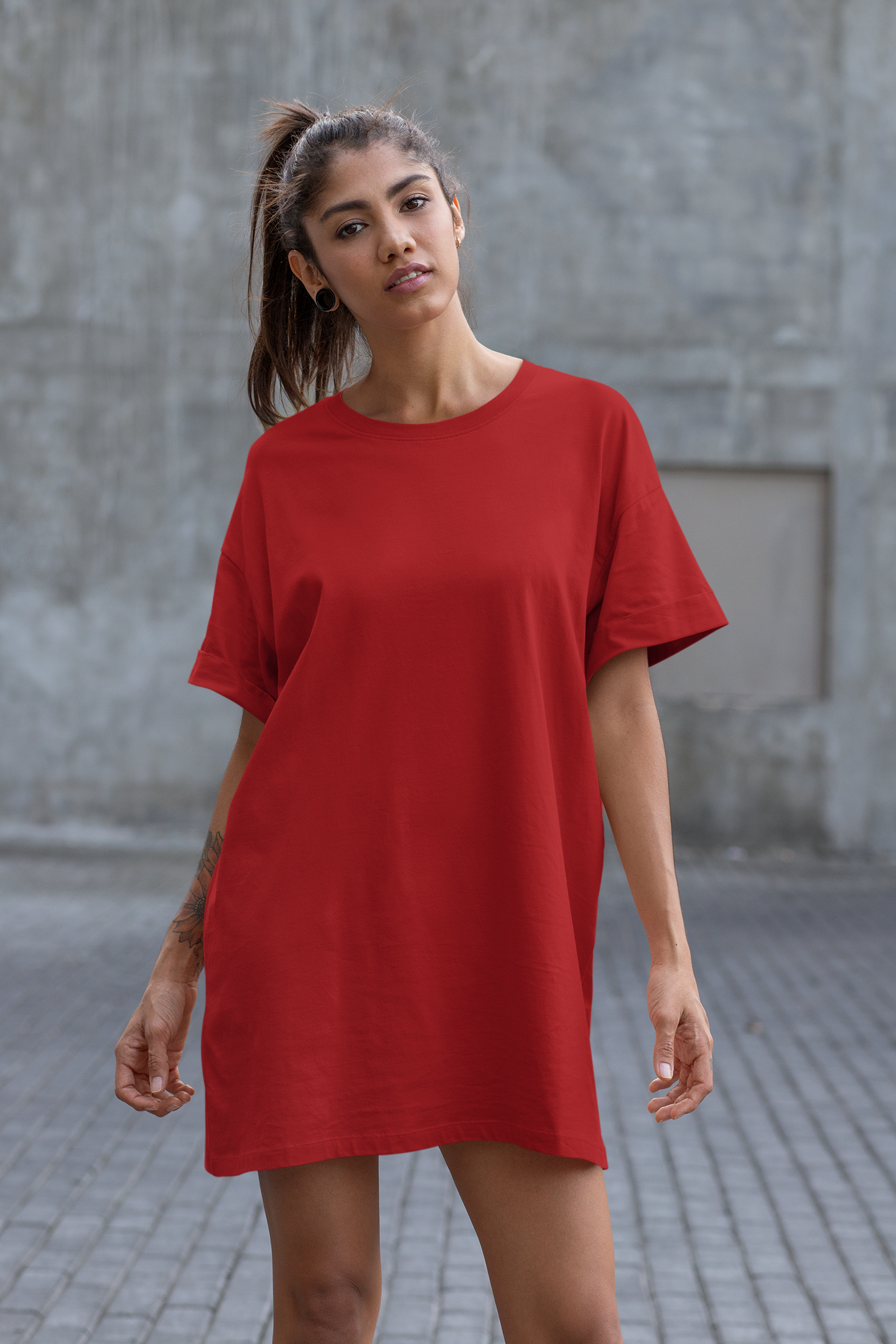 Womens Tshirt Dress Red