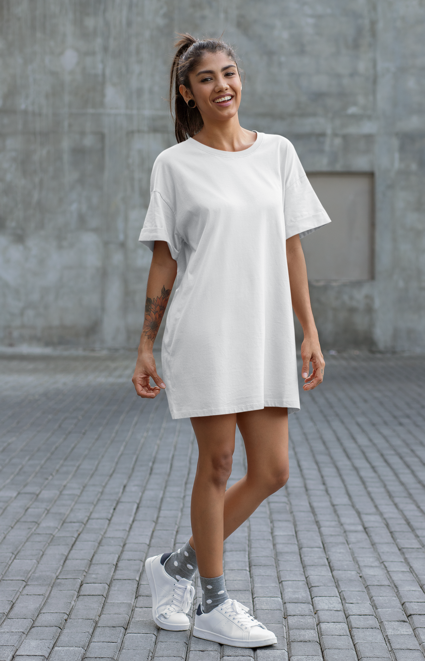 Womens Tshirt Dress White