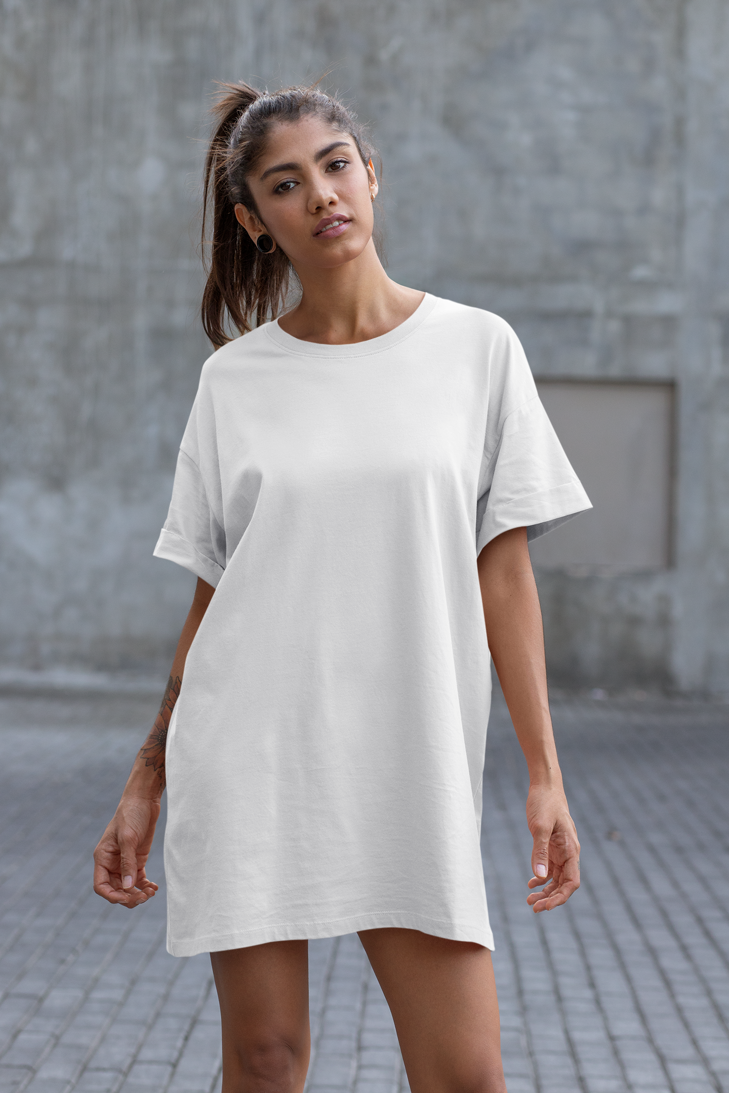 Womens Tshirt Dress White