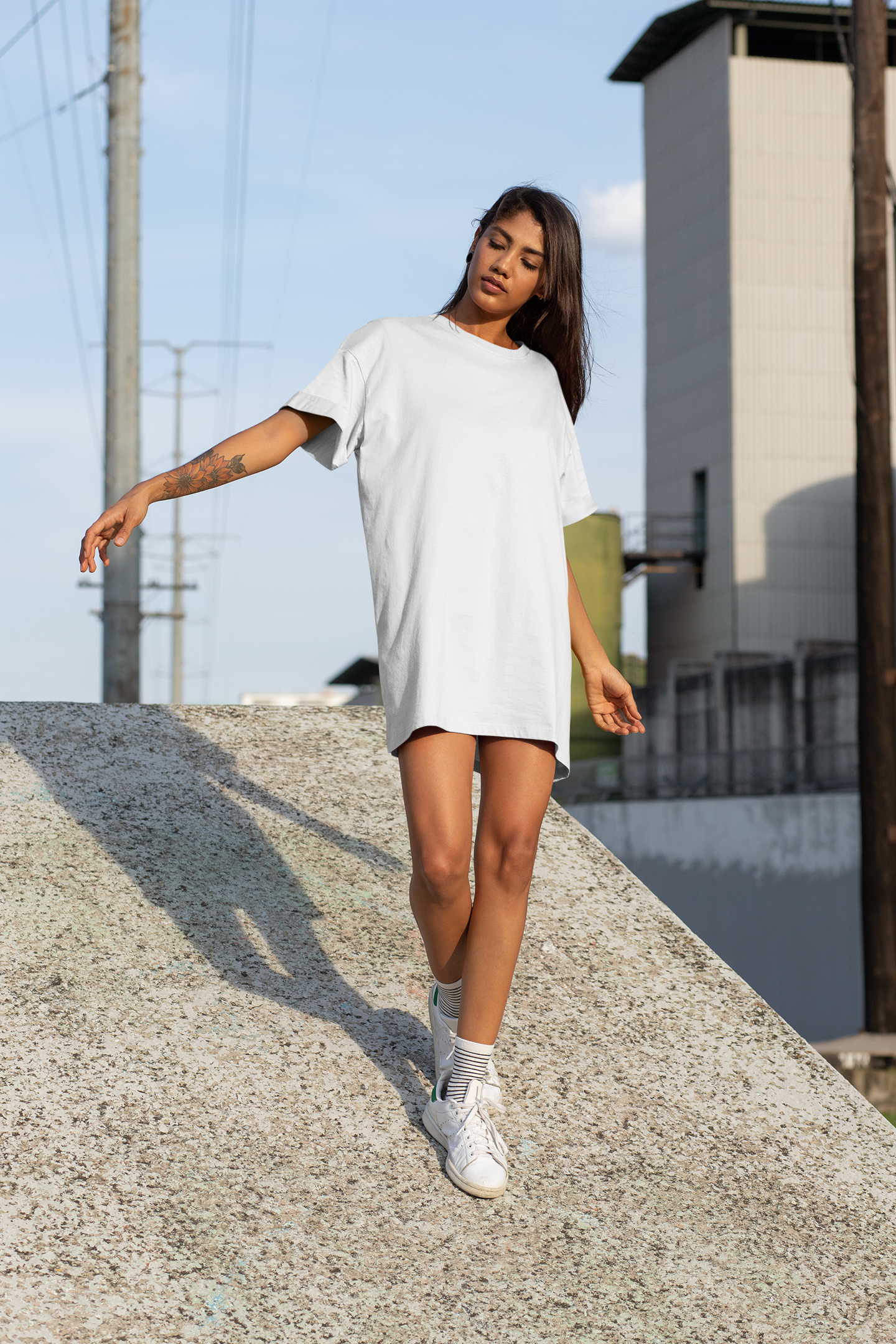 Womens Tshirt Dress White