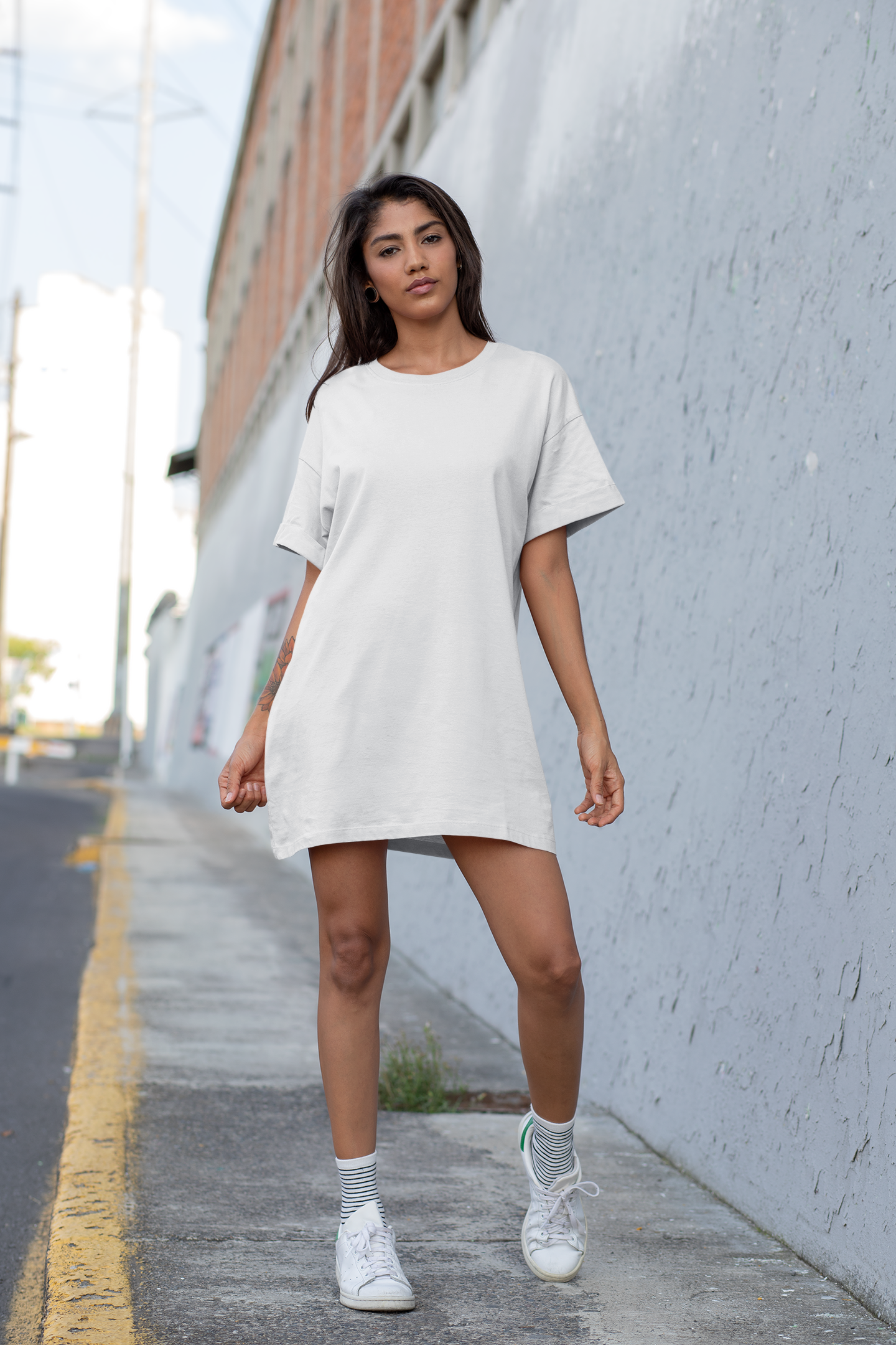 Womens Tshirt Dress White