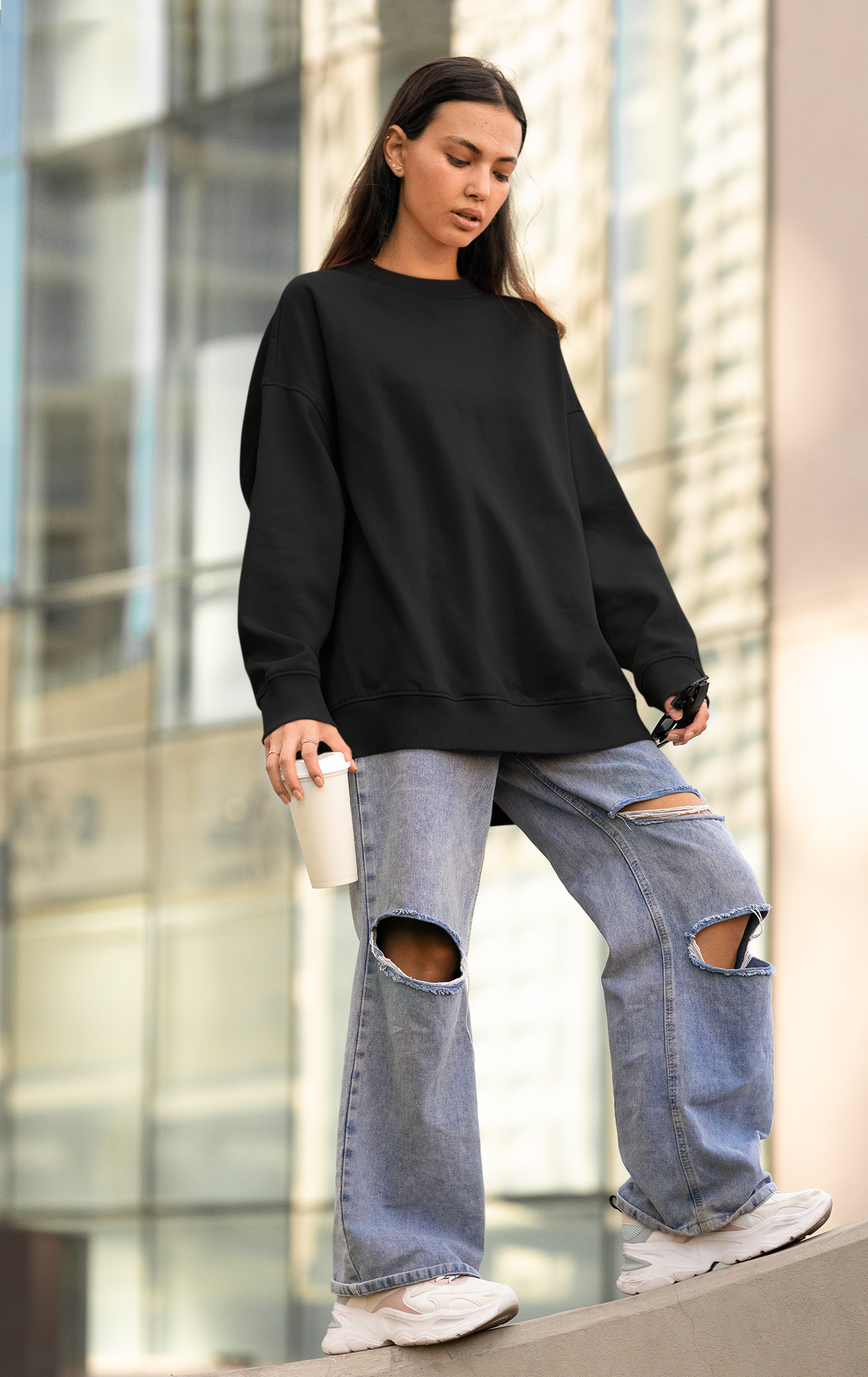 Unisex Oversized Sweatshirt Black