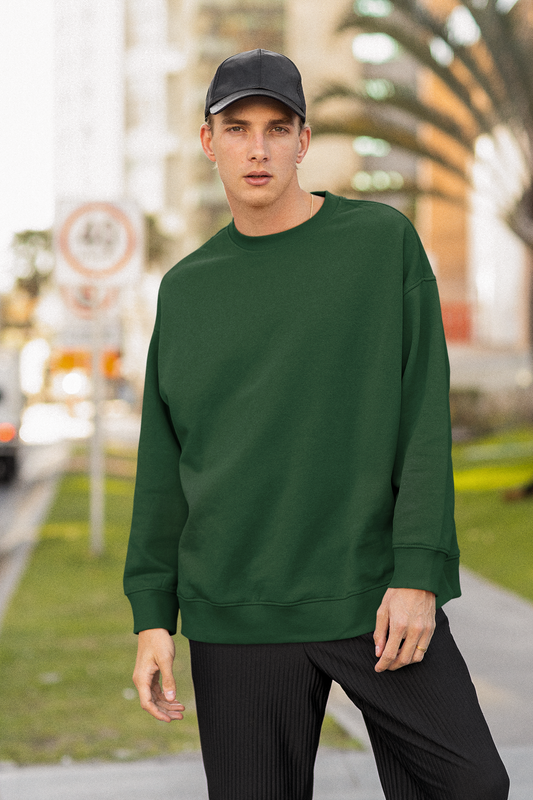 Unisex Oversized Sweatshirt Bottle Green