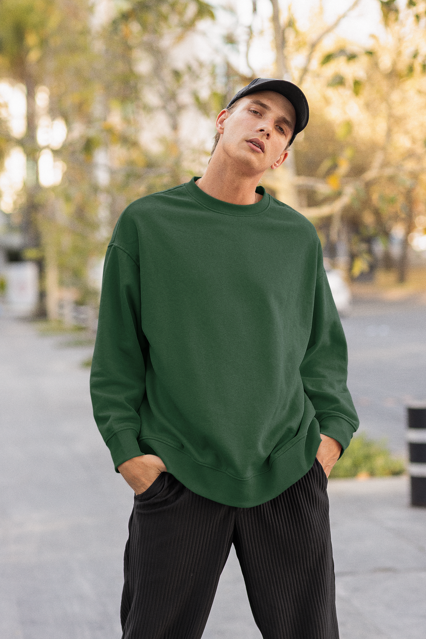 Unisex Oversized Sweatshirt Bottle Green