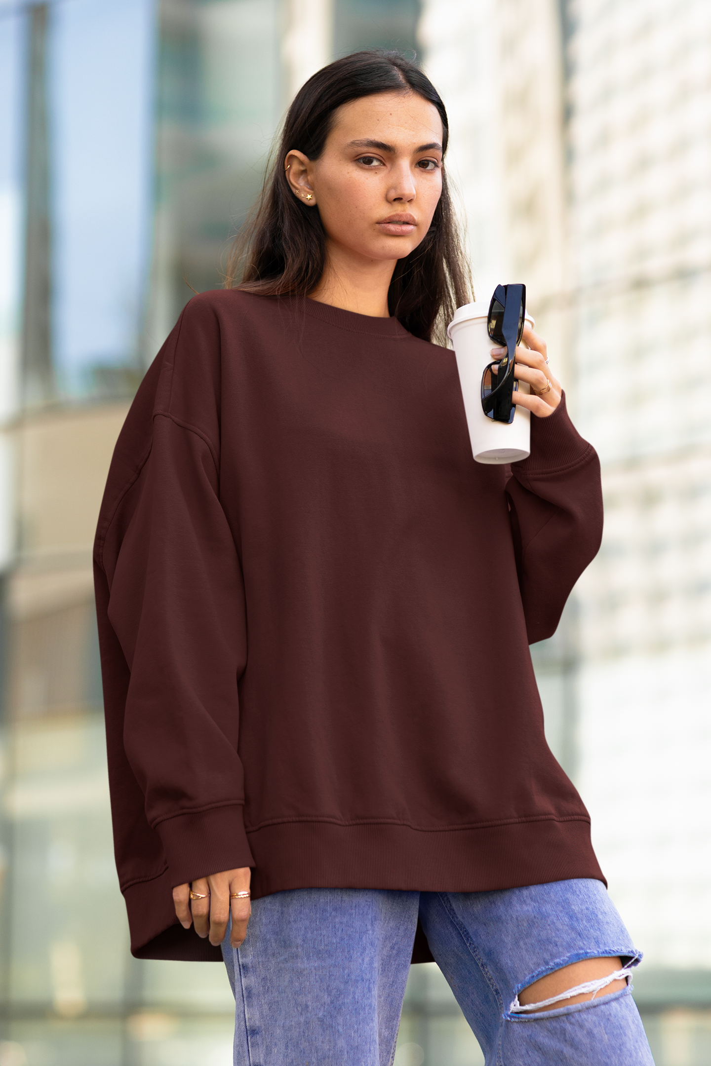 Unisex Oversized Sweatshirt Maroon