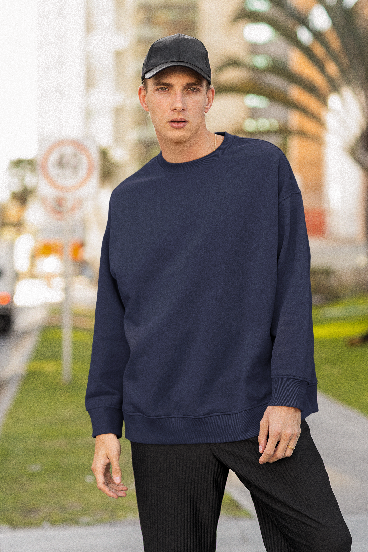 Unisex Oversized Sweatshirt Navy Blue