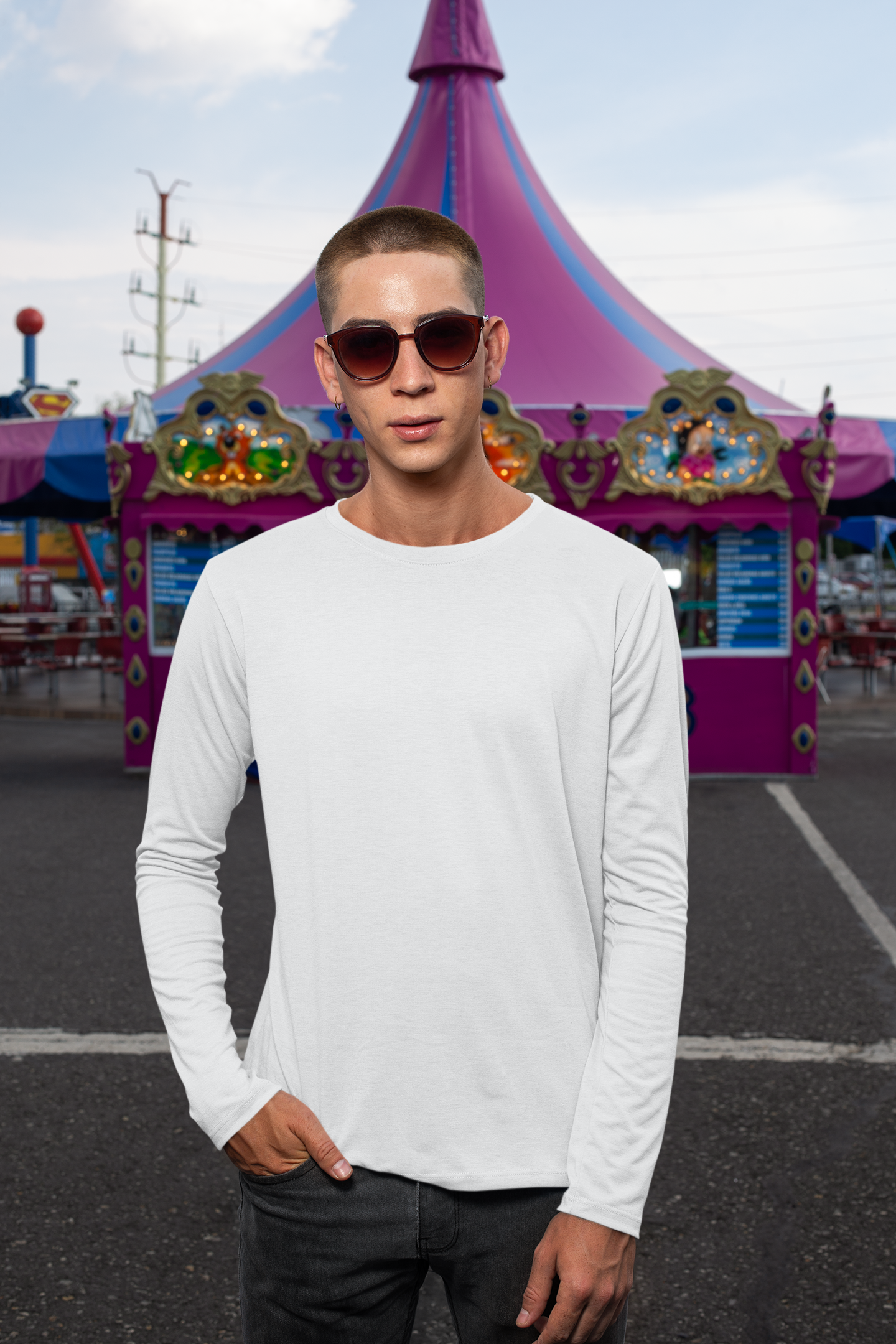 Mens Full Sleeve Tshirt White