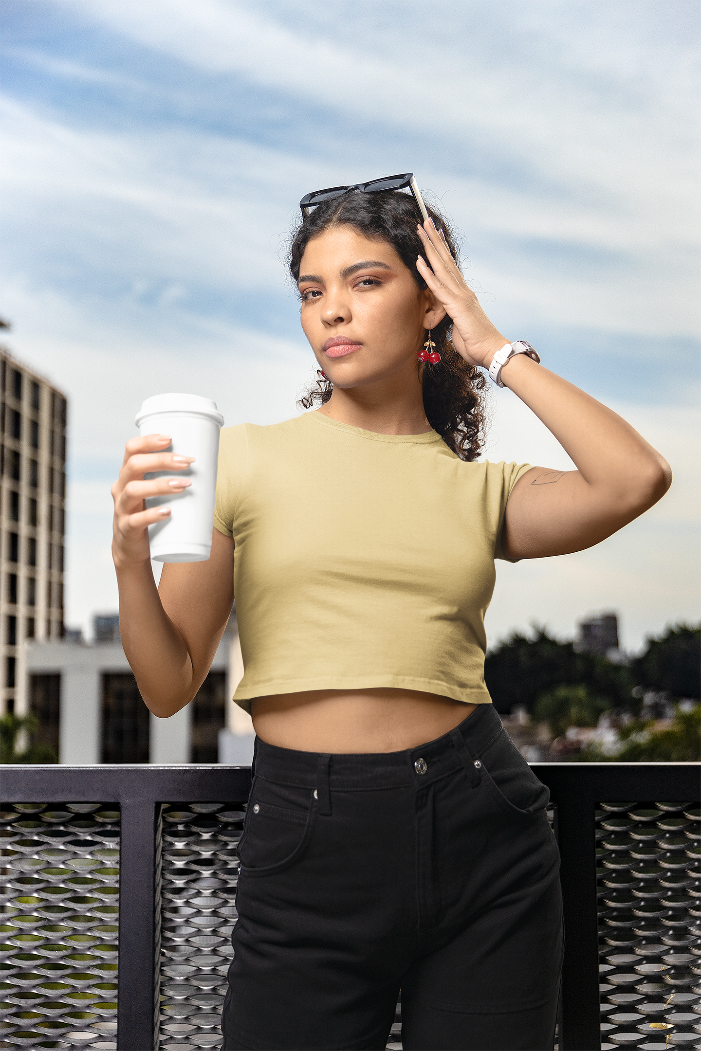 Womens Crop Top Beige