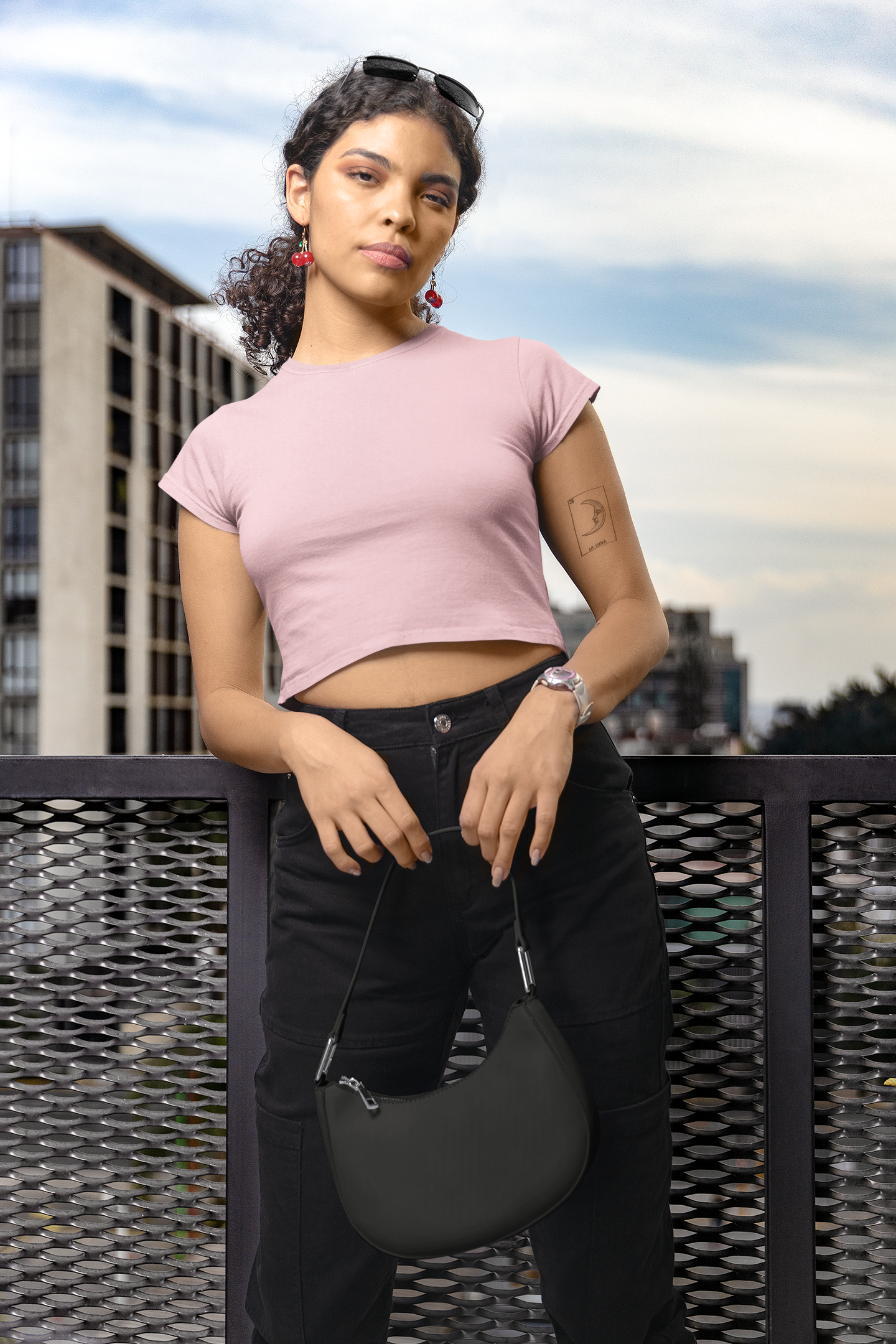 Womens Crop Top Baby Pink