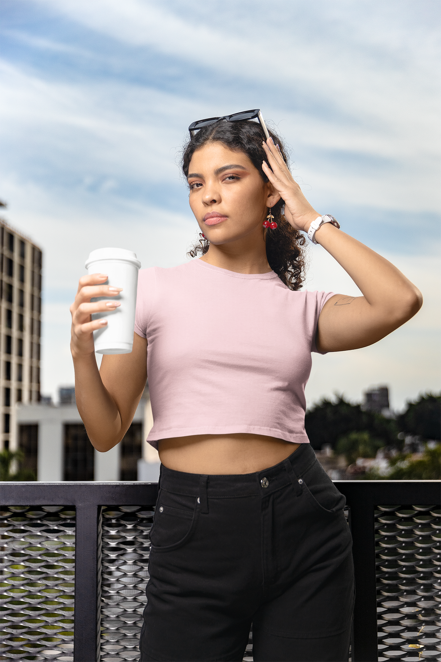 Womens Crop Top Baby Pink