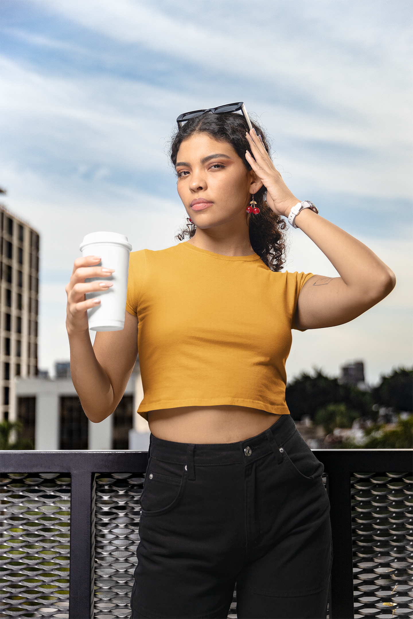 Womens Crop Top Golden Yellow