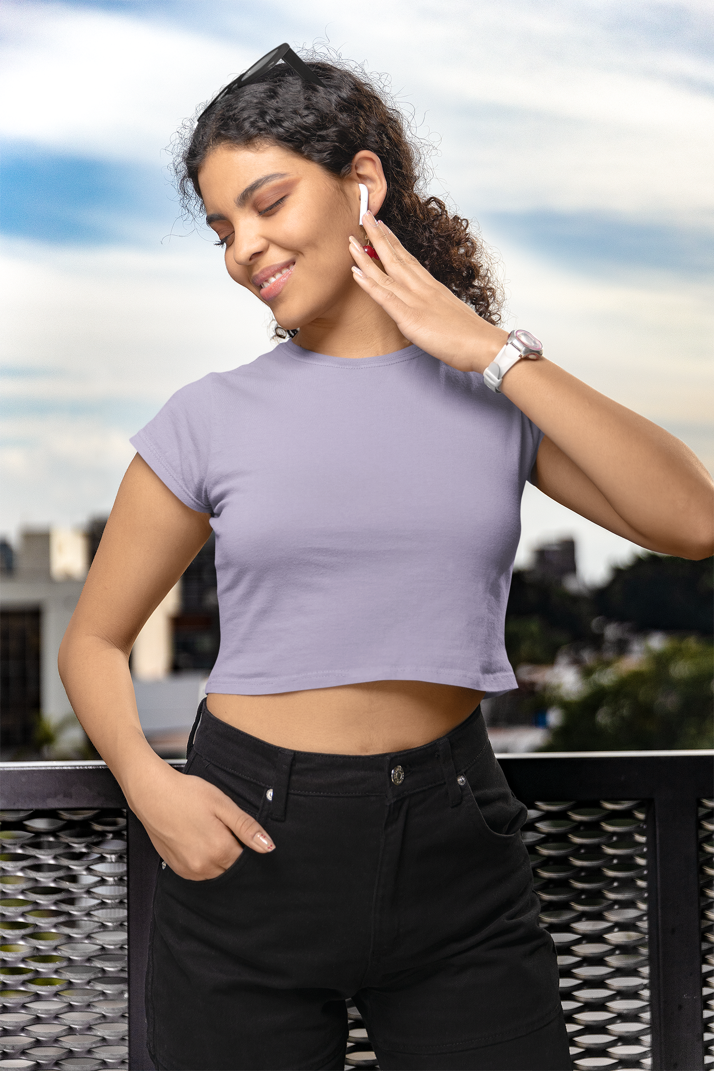 Womens Crop Top Lavender