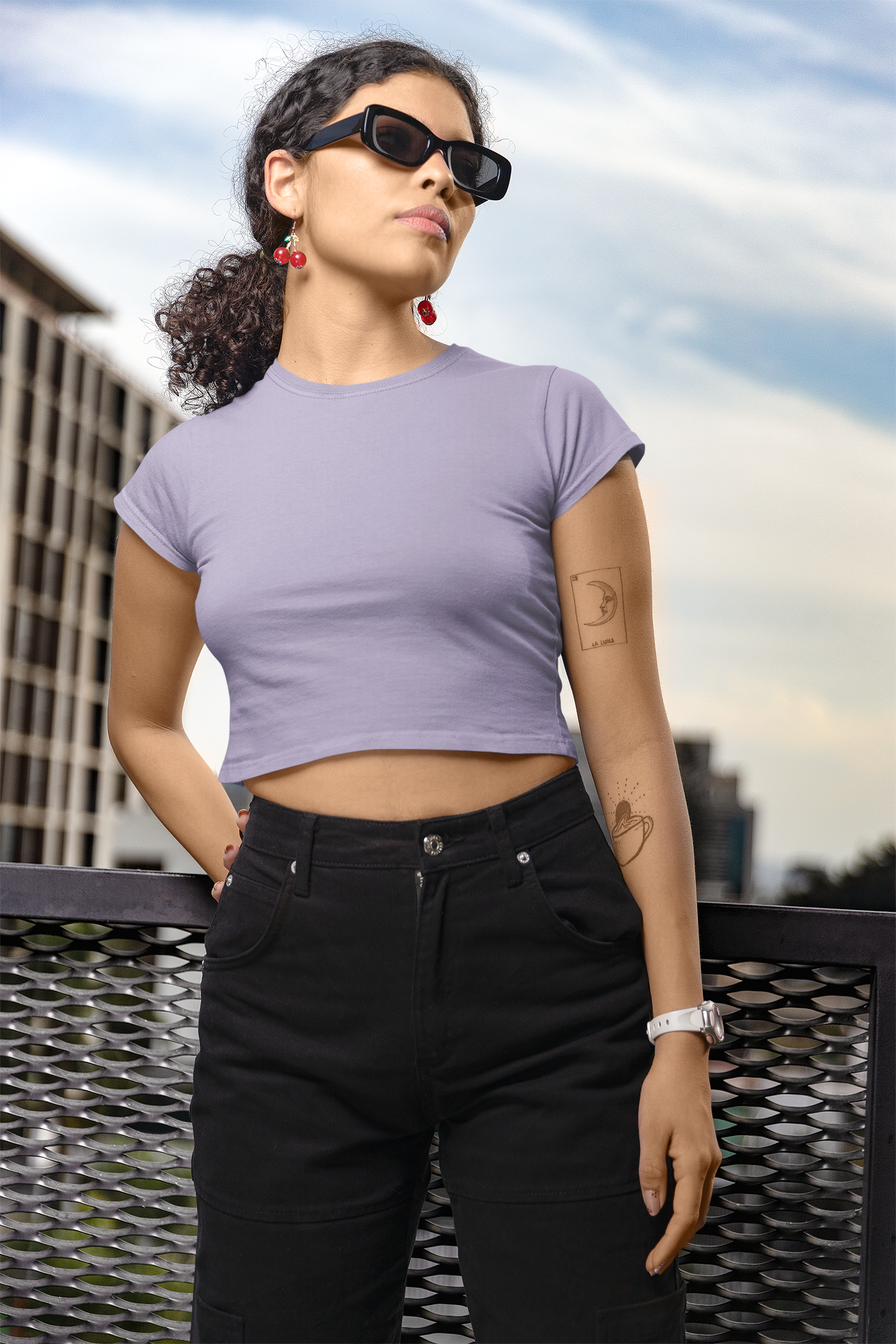 Womens Crop Top Lavender