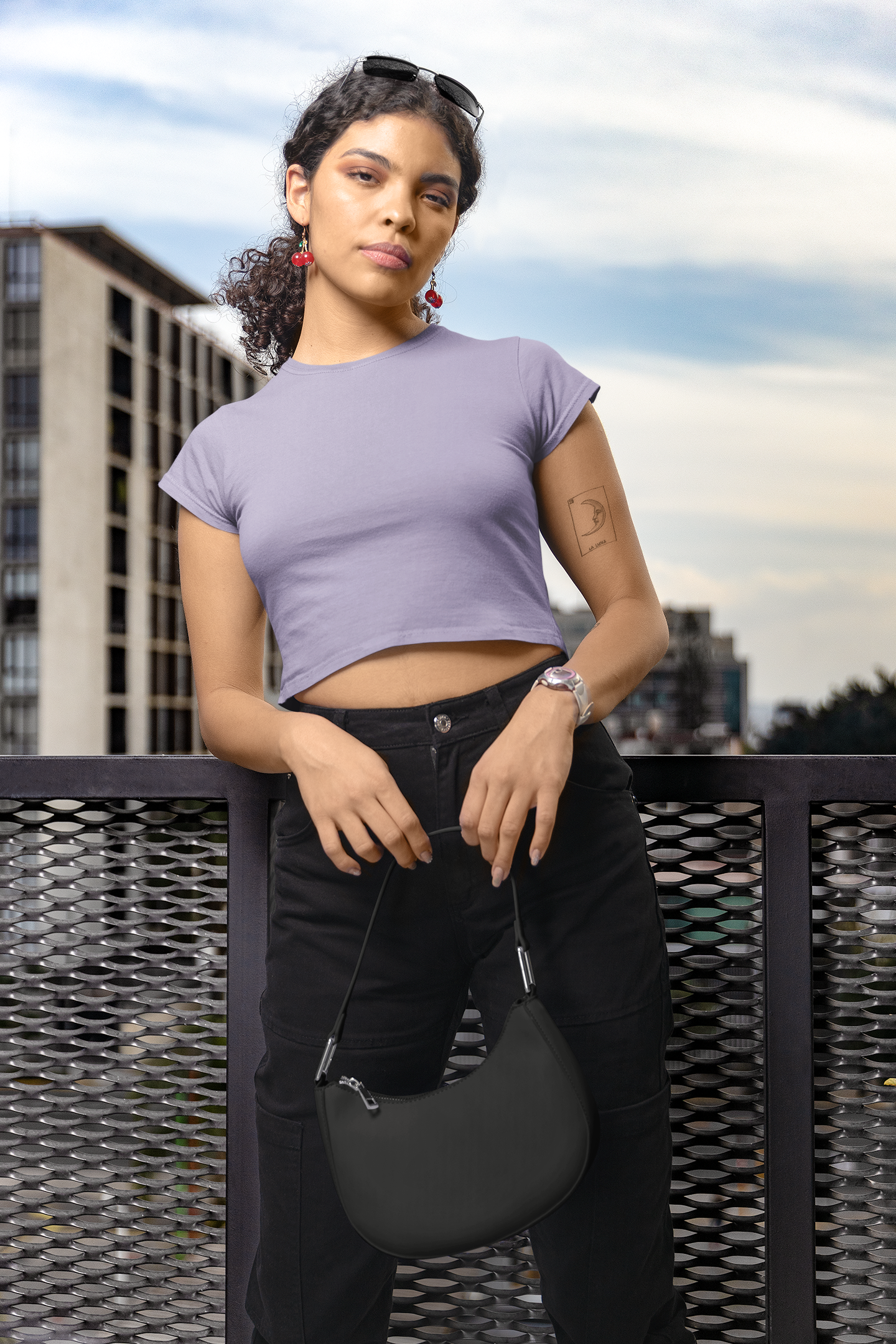 Womens Crop Top Lavender