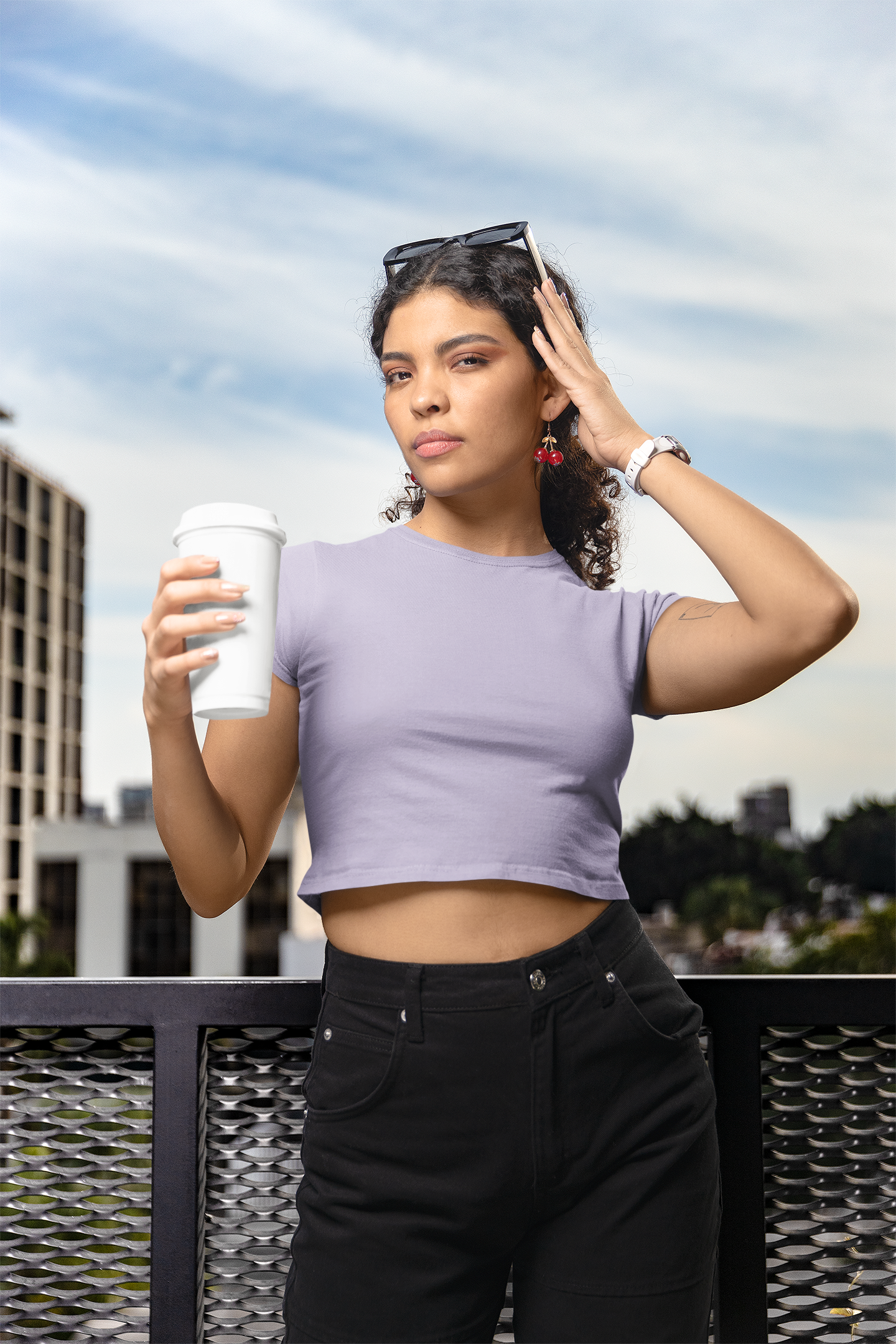 Womens Crop Top Lavender