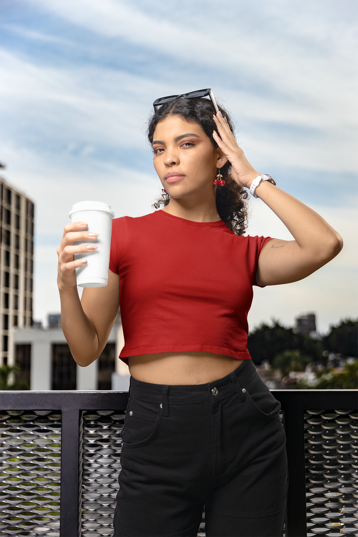 Womens Crop Top Red